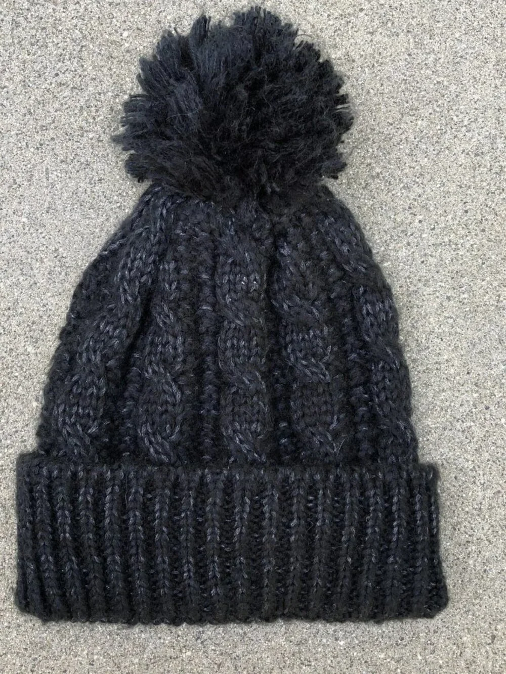 VINCE CAMUTO Knit Pom Beanie Hat Women's Grey Cuffed Cap One Size